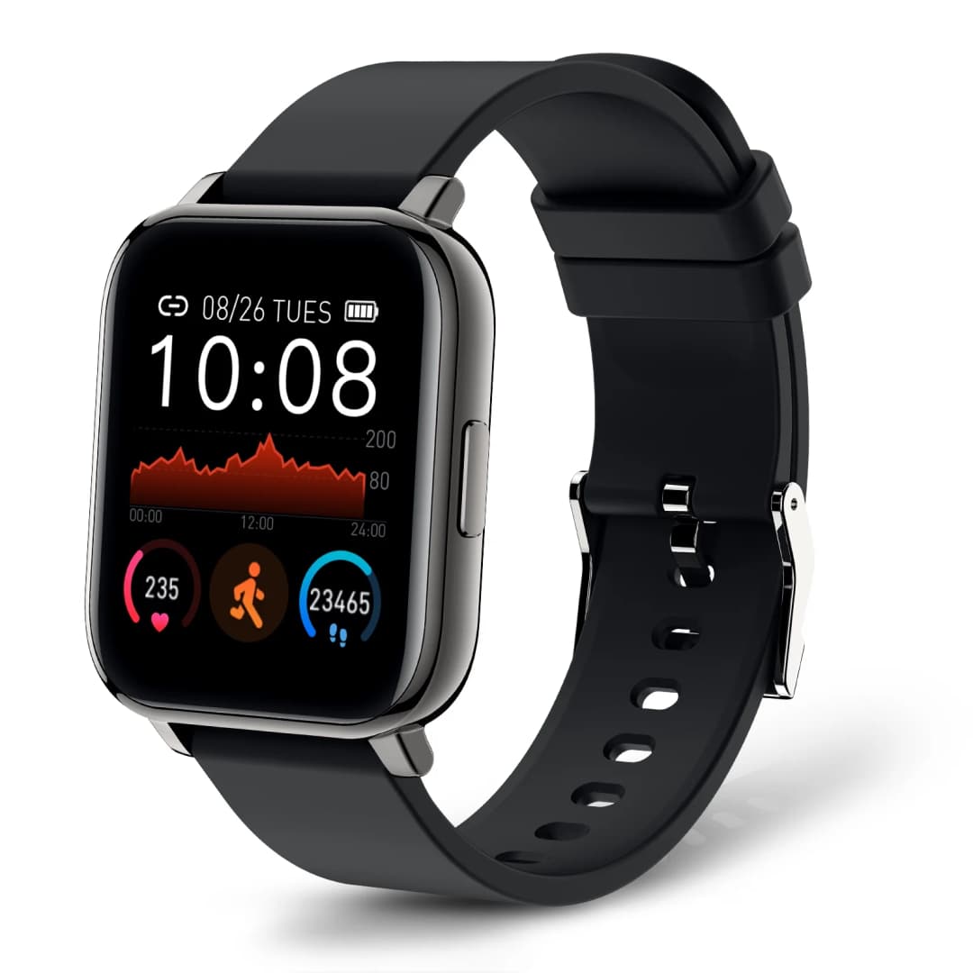 A smart watch displaying the time.